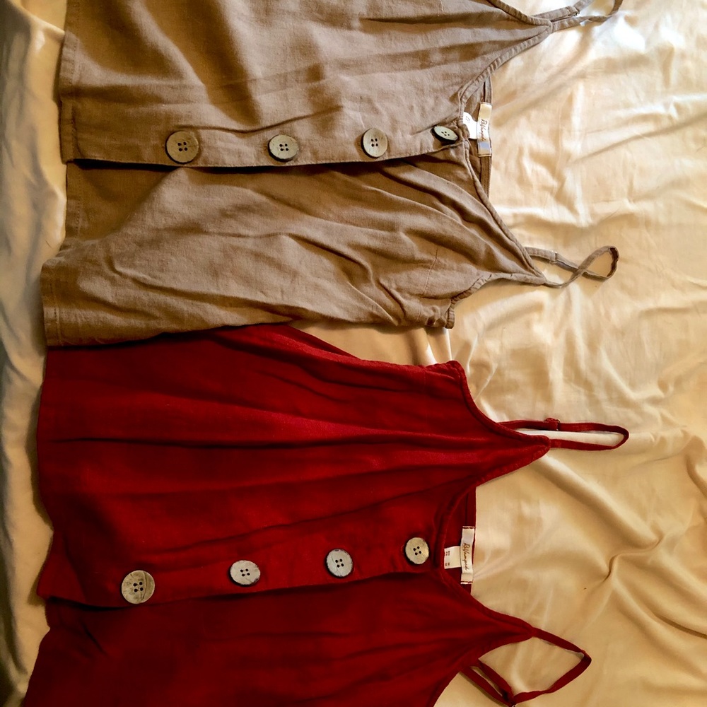 Two button down tank tops
